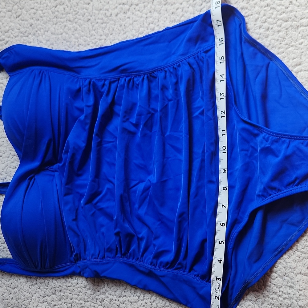 Women's One Piece Tummy Control Bathing Ruched Royal Blue Padded Summer Swimsuit - Picture 7 of 10